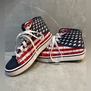 Heelys Kids Red White Blue Sneakers American Flag Canvas